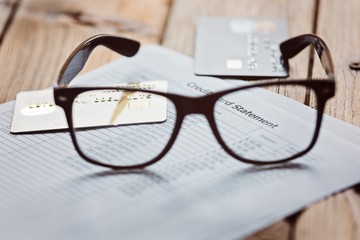 Credit card account statement with two cards