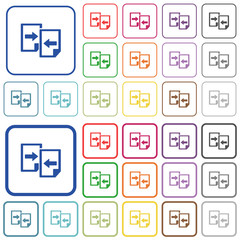 Share documents outlined flat color icons
