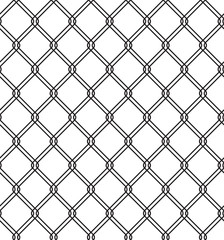 Fototapeta premium Wired Metallic Fence Seamless Pattern