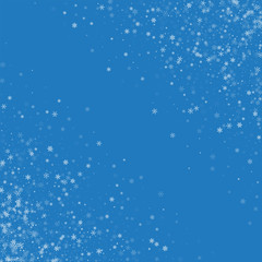 Beautiful snowfall. Abstract chaotic mess on blue background. Vector illustration.
