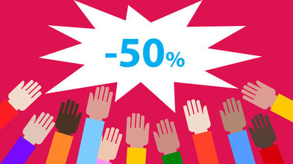 Soldes : Promo de 50% (version rose)