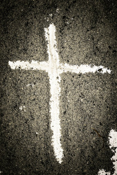 Cross made of ashes, Lent season background