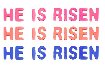 Easter resurrection golden inscription He is risen