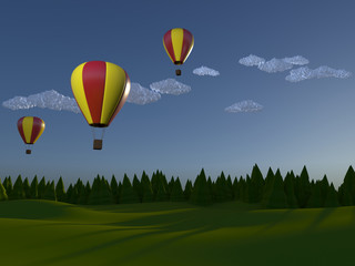 Obraz premium Low poly landscape illustration