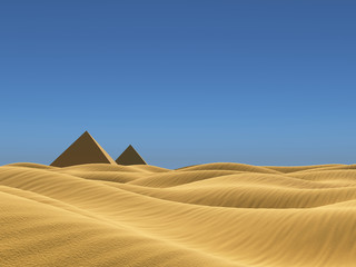 Low poly landscape desert 3d illustration