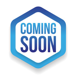 Coming Soon blue ribbon vector