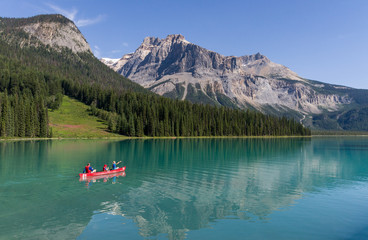 Cannoe at Emerald Lake, Yoho National Park, BC, CA