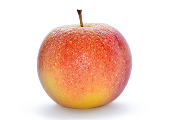 Wet, ripe apples isolated on a white background