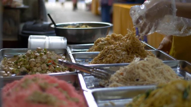 asian noodles on street market, asian street food