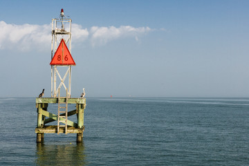 Beacon at the Port of Corpus Christi, Texas at the Gulf of Mexic