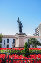 Statue of Miguel de Cervantes Saavedra in Bogota, Colombia