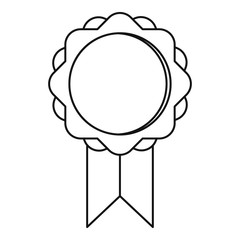 Round banner icon, outline style
