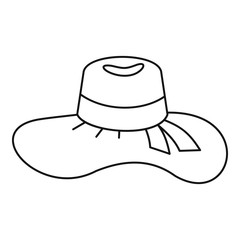 Woman hat icon, outline style