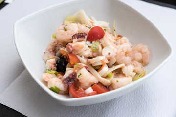 Tasty mixed seafood salad