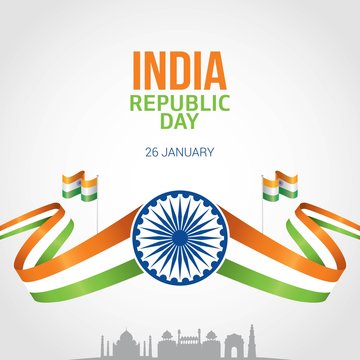 Republic day of india 26 th January. Vector illustration