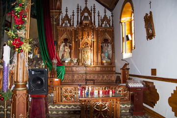 interior images of Church of Our Lady Carmen in Guatape, Medellin, Colombia