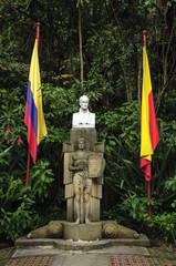 A statue in the garden of the Quinta de Bolivar, in Bogota.