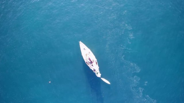Ship zooming out - by Drone
