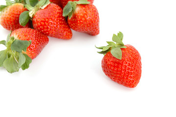 Group of fresh Strawberry on white background