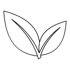 Leaf icon, outline style