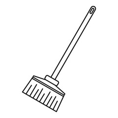Broom icon, outline style