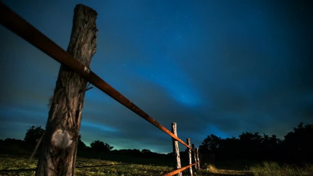 Texas Hill Country cloud and stars time lapse