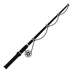 Rod and reel icon, simple style