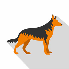 German Shepherd dog icon, flat style