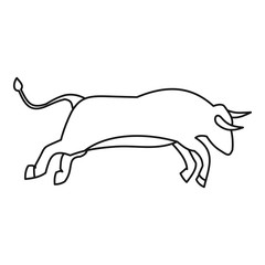 Bull icon, outline style