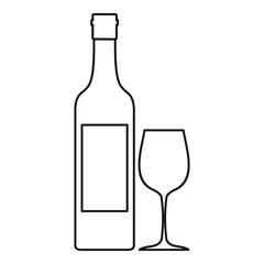Bottle of wine icon, outline style