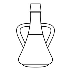 Bottle with olive oil icon, outline style