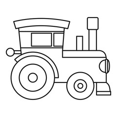 Train locomotive toy icon, outline style