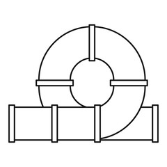 Slider water tube icon, outline style