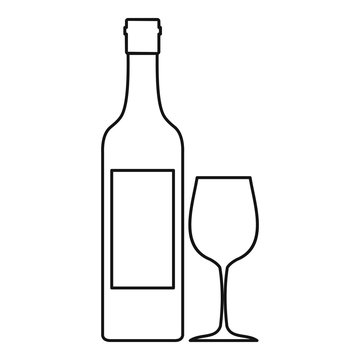Bottle of wine icon, outline style