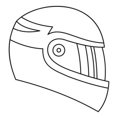 Motorcycle helmet icon, outline style