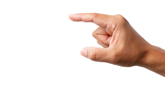 Man hand Pointing isolated on white background, clipping path