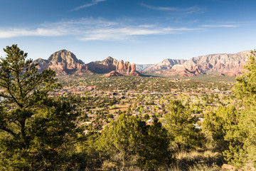 Sedona city seen from the airport, Arizona