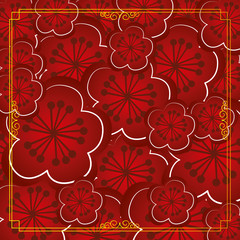 Fototapeta premium Colored chinese traditional background with ornaments , Vector illustration