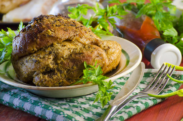 meat baked in the oven