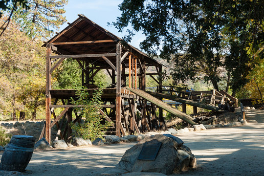 Sawmill Replica At Marchall Gold Discovery State Historic Park,