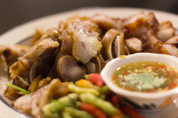 pork slide grilled with sauce 