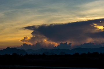 Beautiful sunset cloud mountain Thailand