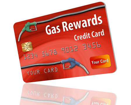 Gasoline Rewards Credit Card Isolated On White Background.