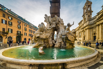 Fototapeta na wymiar Ancient square in Rome