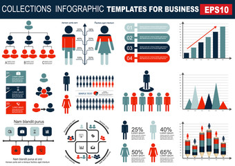 Collection of infographic people  elements for business.Vector i