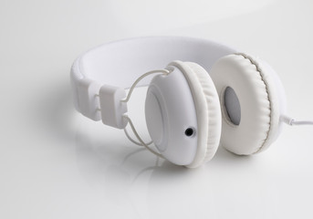 white headphone isolated on a white background