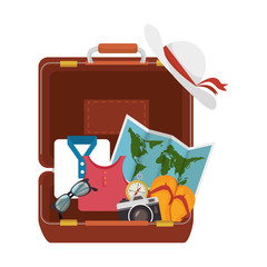 suitcase travel isolated icon vector illustration design