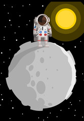 Fototapeta premium astronaut on asteroid tiny planet moon