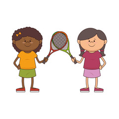 kid tennis sport player icon vector illustration design