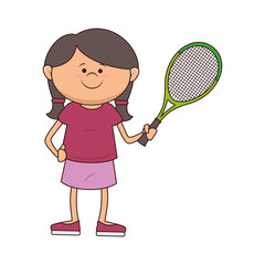 kid tennis sport player icon vector illustration design